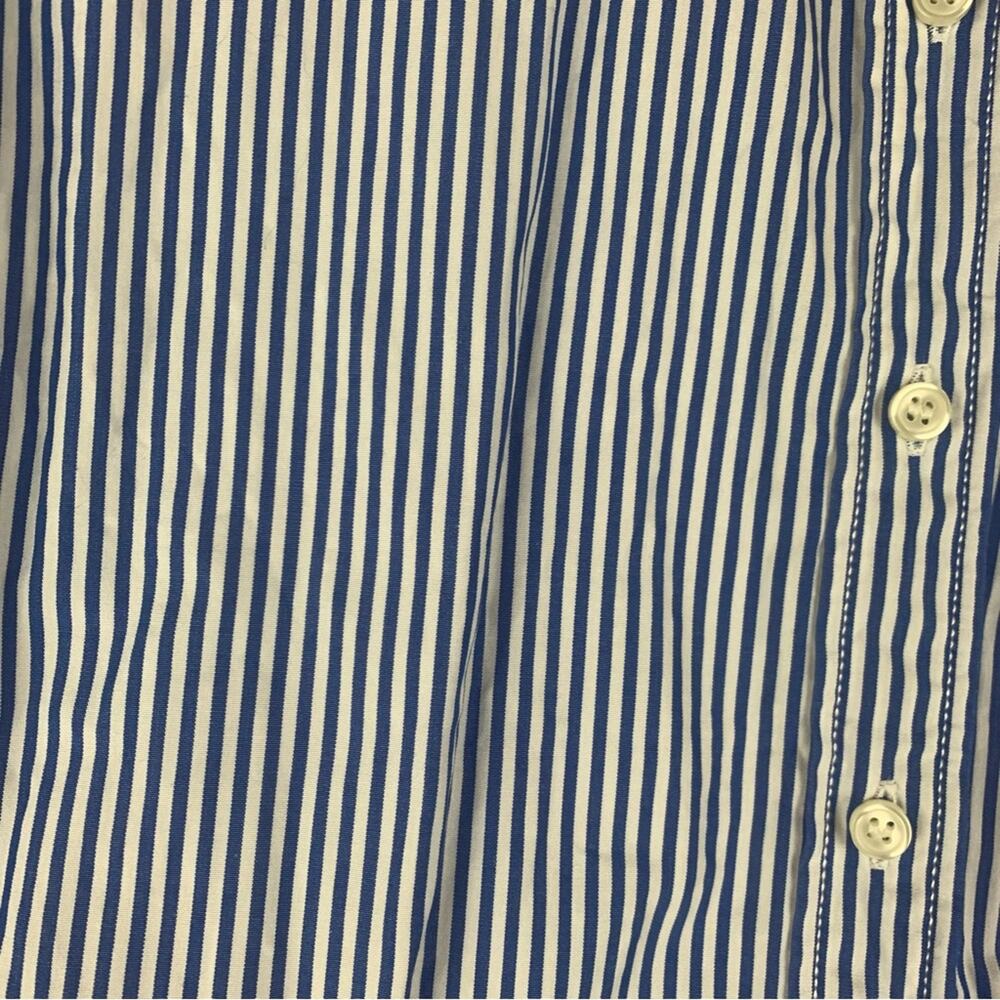 J. Crew women's large Haberdashery Blue white stripe Casual Button Down Shirt - Picture 7 of 9